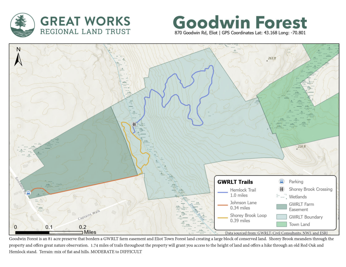 Image of Goodwin Forest trail map.